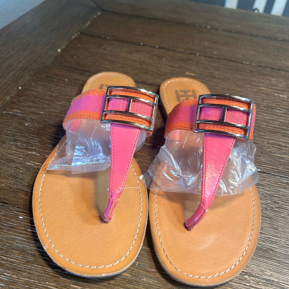 Tommy Hilfiger pink and orange sandals size 8.5 - Picture 2 of 5